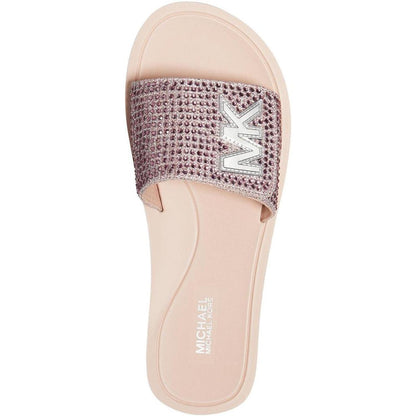 Womens Rhinestone Pool Slide Sandals