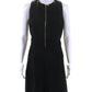 Michael Kors Womens Half Zipper Inverted Pleat A Line Dress Black