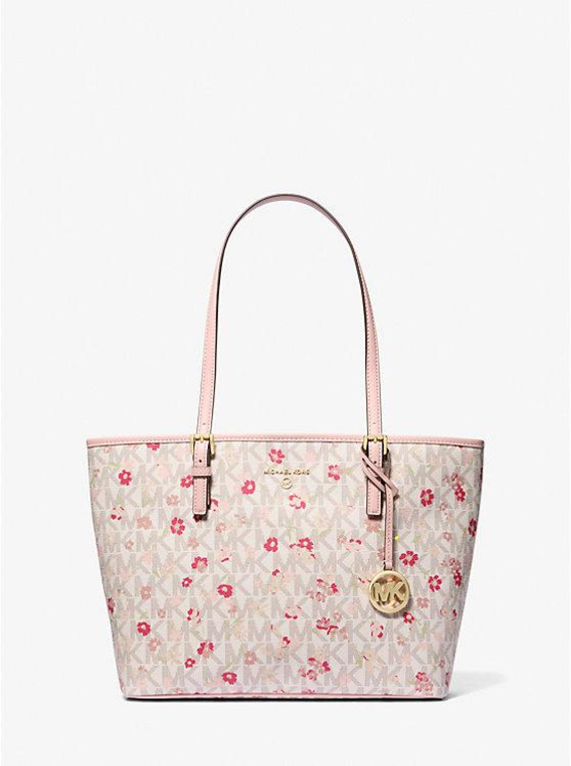 Jet Set Charm Medium Floral Print Logo Tote Bag