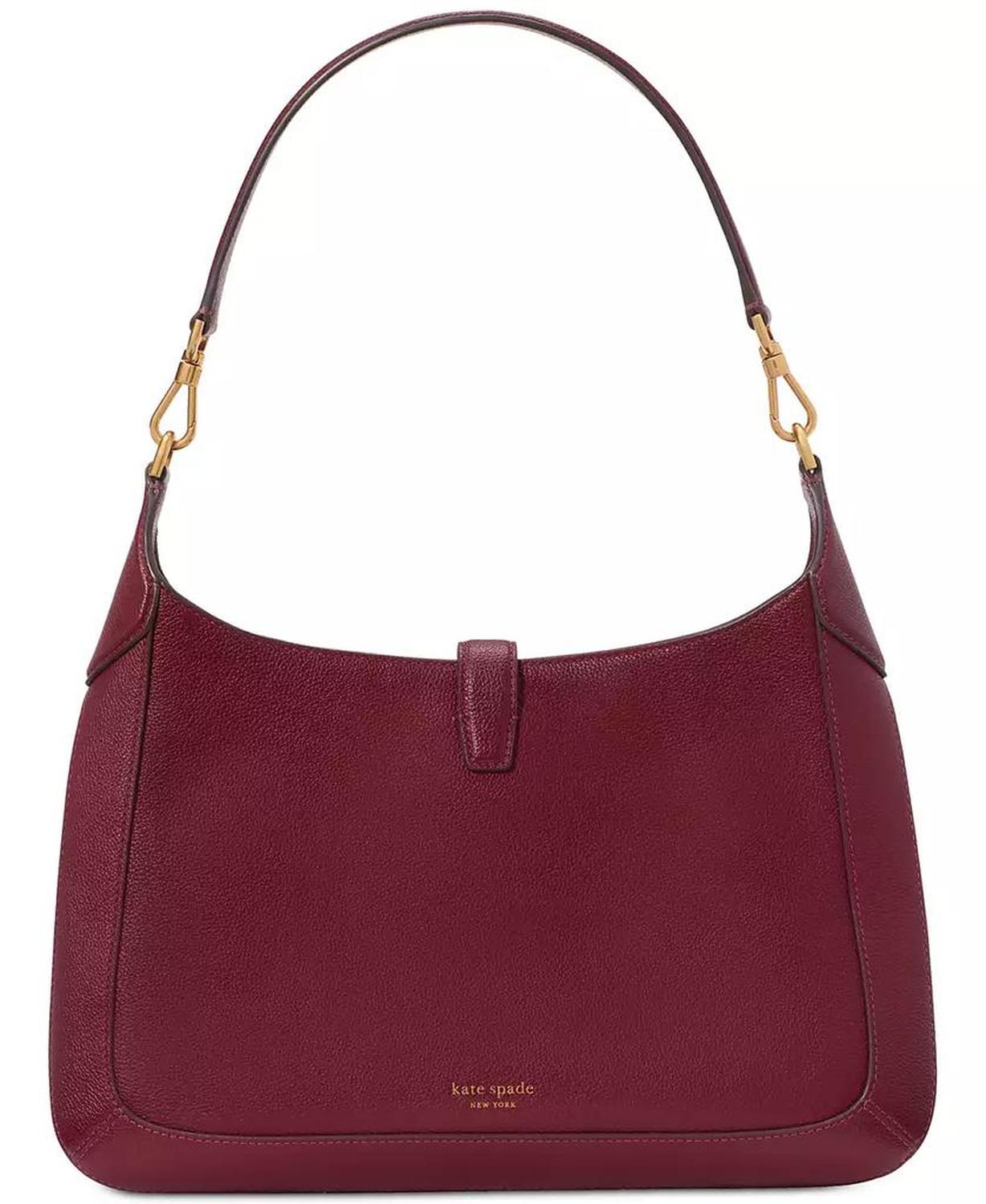 Deco Pebbled Leather & Suede Hobo Bag