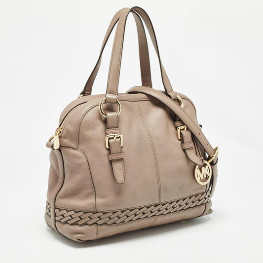 Michael Kors Beige Leather Gladstone Satchel