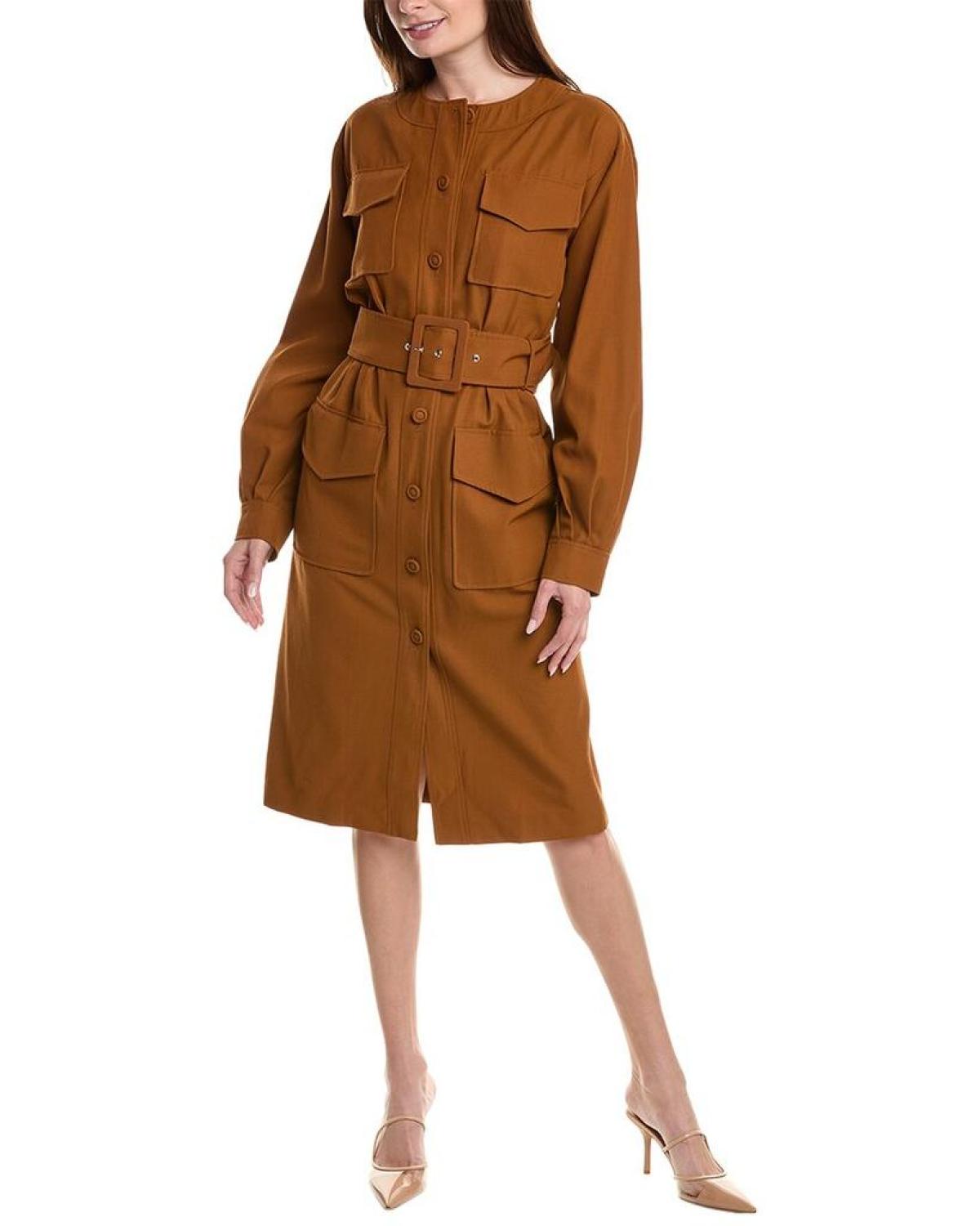 Sportmax Venosa Wool-Blend Shirtdress