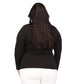 Plus Size Long Sleeve Hardware Faux Wrap Top