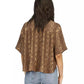 Women's Snakeskin-Print Pleated-Back Shirt