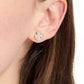 Lucky Charm Gold-Tone Pavé Crystal Clover Stud Earrings