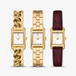 Petite Monroe Gold-Tone and Crocodile-Embossed Leather Watch Strap Set