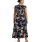 Plus Size Floral Bubble Crepe Dress