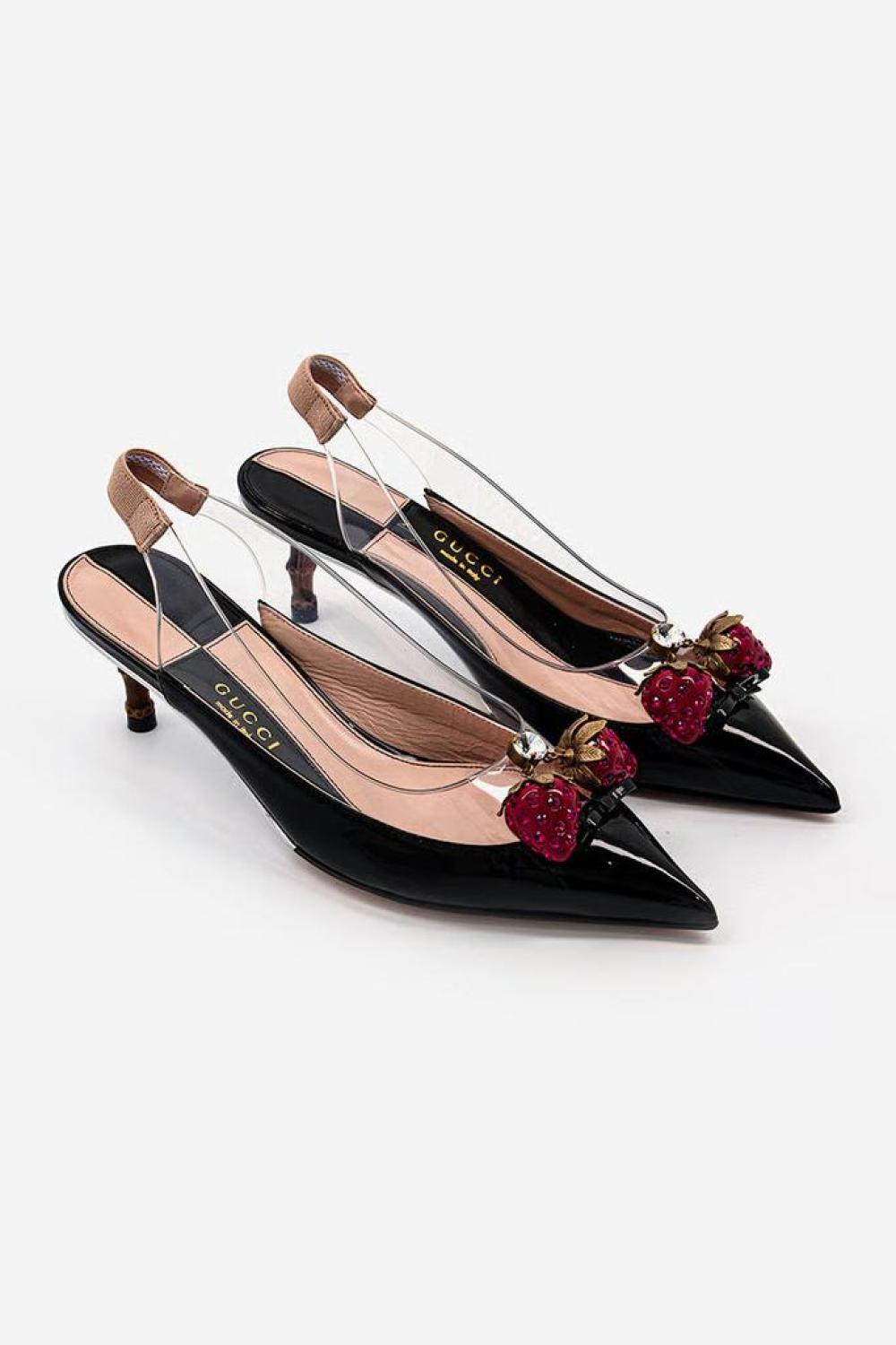 Gucci Vinyl & Patent Slingback Pump