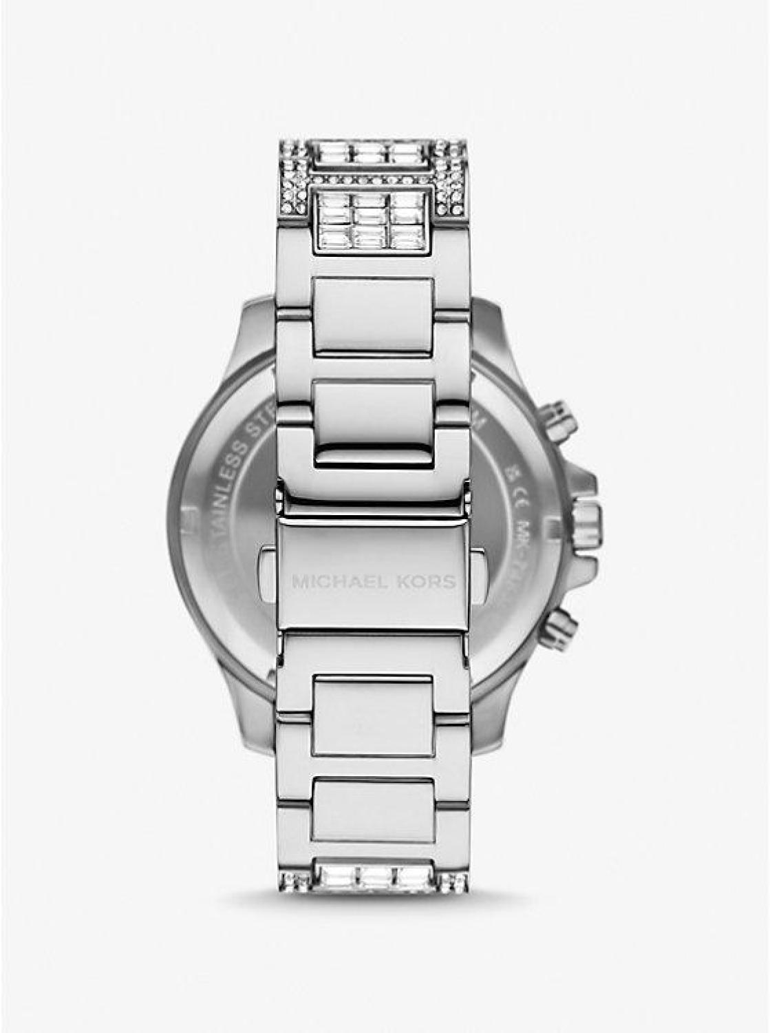 Limited-Edition Oversized Sage Pavé Silver-Tone Watch