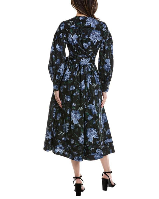 Marchesa Notte Indigo Midi Dress