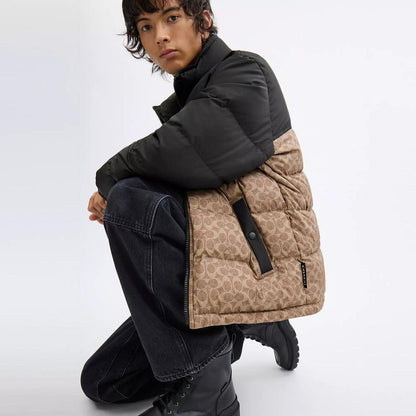 Coach Outlet Signature Down Jacket In Recycled Polyester