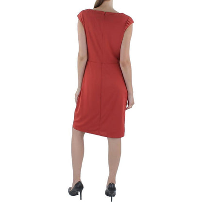 Womens Jersey Pleated Cocktail And Party Dress