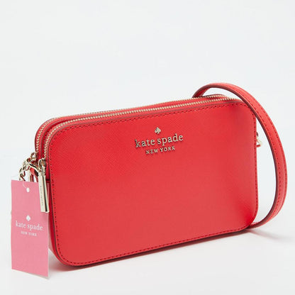 Kate Spade Red Leather Small Zip Stacy Crossbody Bag