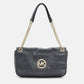 Michael Kors Black Leather Fulton Flap Shoulder Bag