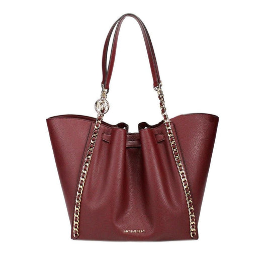 Michael Kors Mina Large  Cherry Leather Belted Chain Inlay Tote Women's Bag