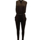 Michael Michael Kors Draped Jumpsuit in Brown Polyester