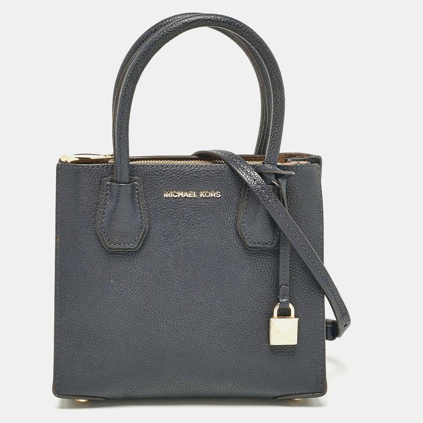 Navy Blue Leather Small Mercer Tote