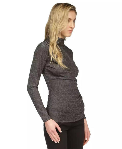 Women's Asymmetrical Ruched Long-Sleeve Top