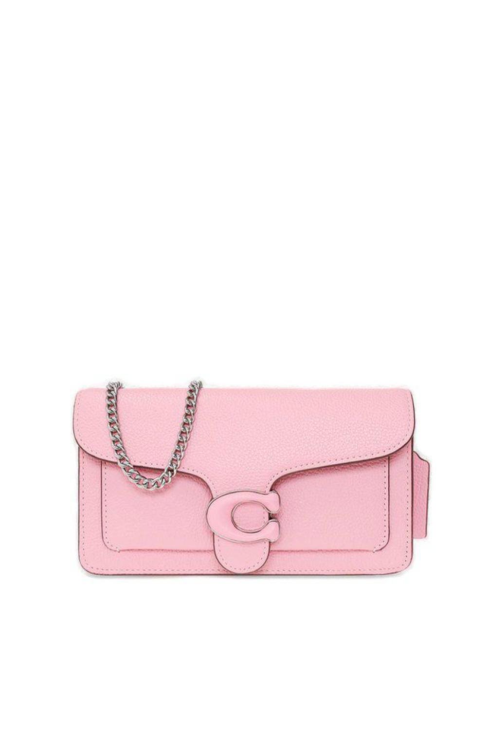 Coach Tabby Logo Plaque Chain Clutch