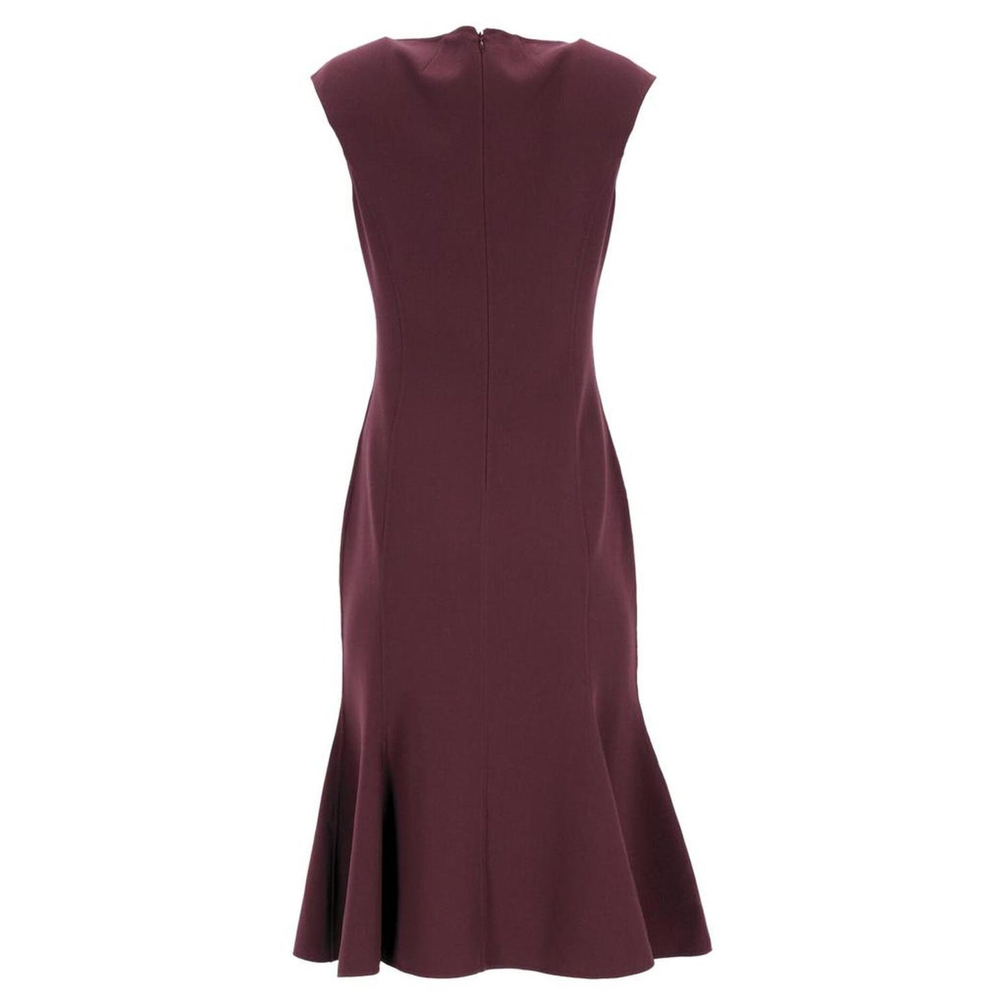 Michael Kors Midi Trumpet Dress in Burgundy Wool