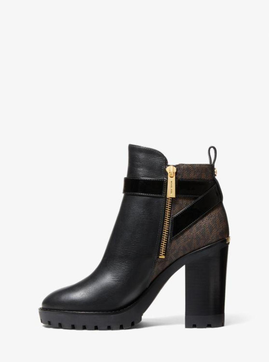 Clancy Logo and Leather Ankle Boot