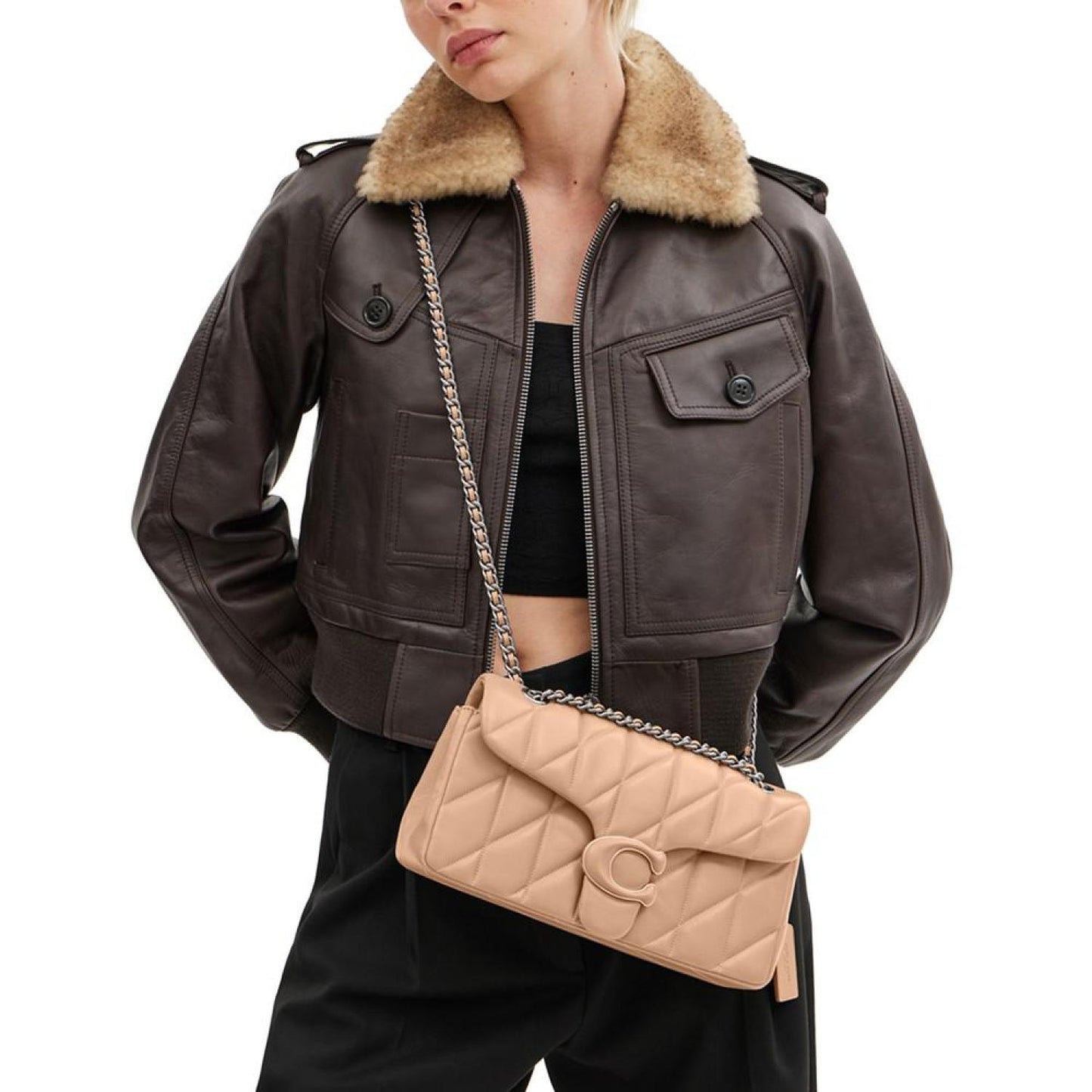 Women's Tabby Quilted Leather Shoulder Bag