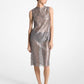 Metallic Floral Lace Sheath Dress