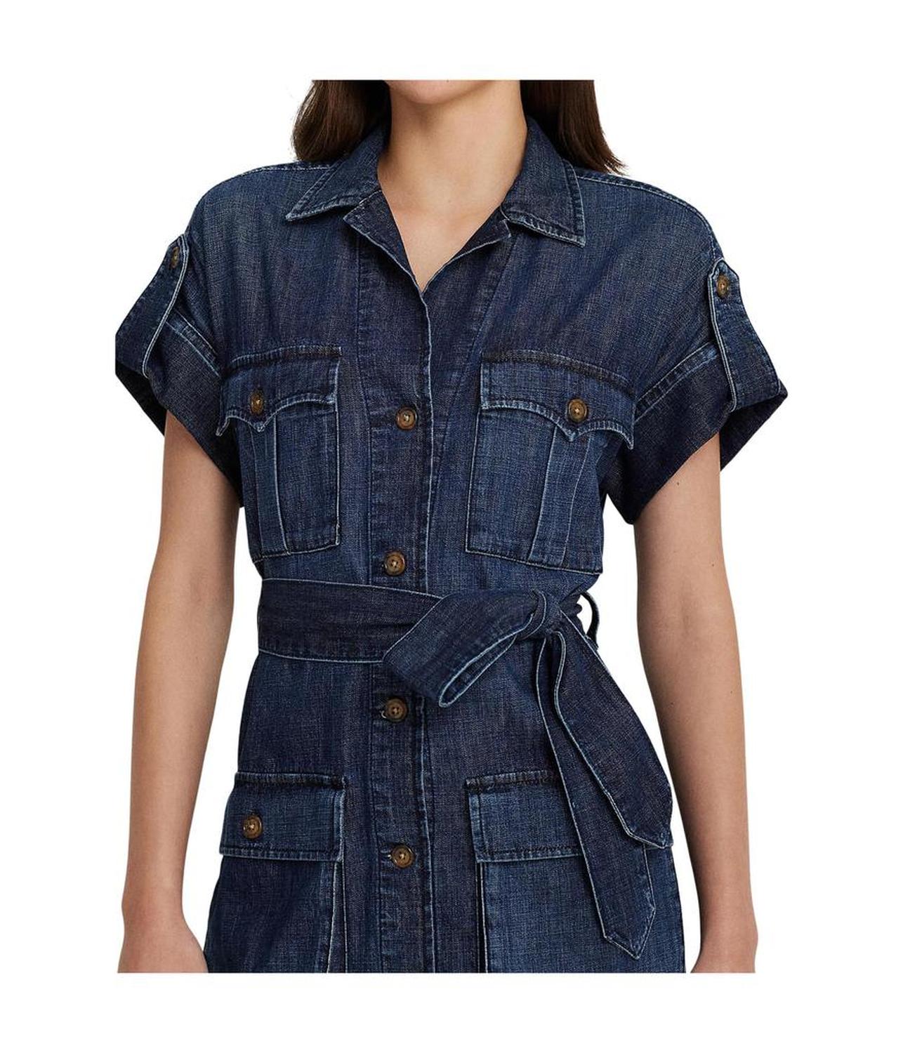 Belted Denim Shirtdress