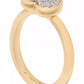 Gold-Tone Cubic Zirconia Pavé Heart Ring