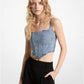 Stretch Denim Bustier Top