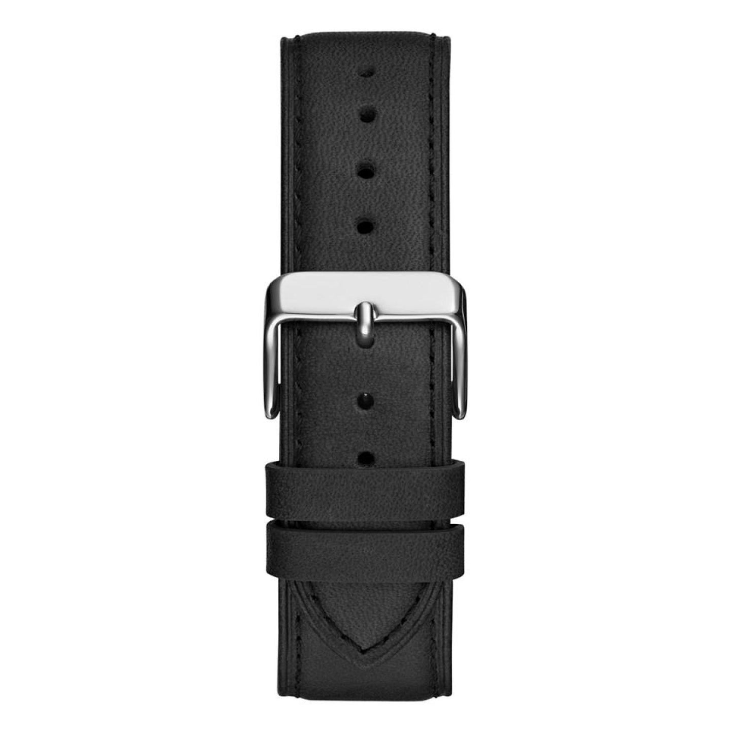 Men's Analog Black Genuine Leather Watch 44mm