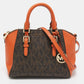 Michael Kors /brown Signature Coated Canvas And Leather Medium Ciara Satchel