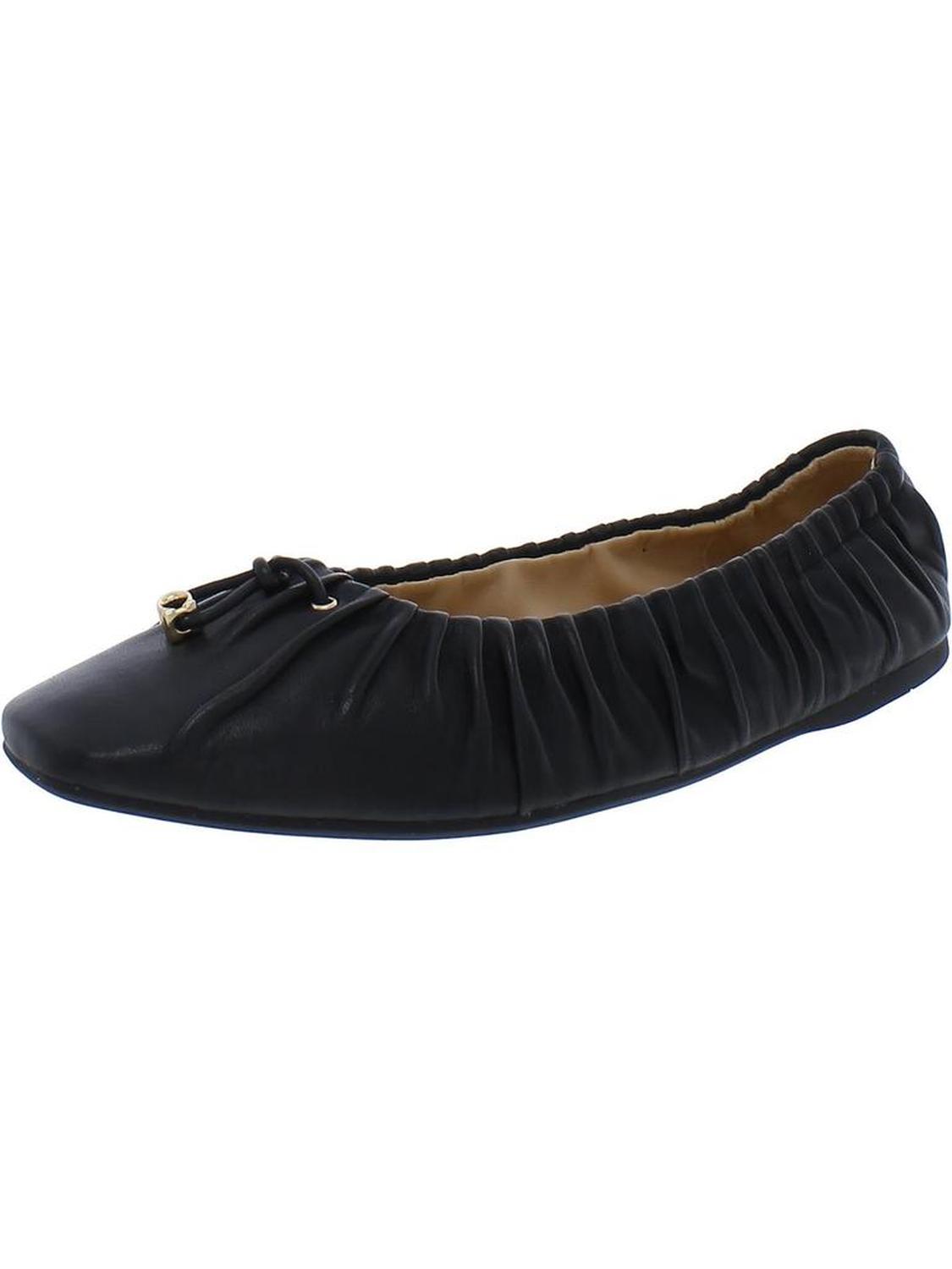 ELENOR LEATHER Womens Faux Leather Flat Ballet Flats