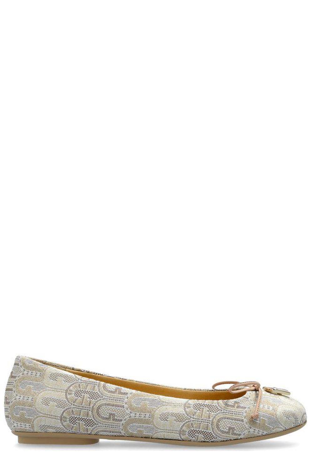 Furla Logo-Plaque Printed Ballerina Shoes