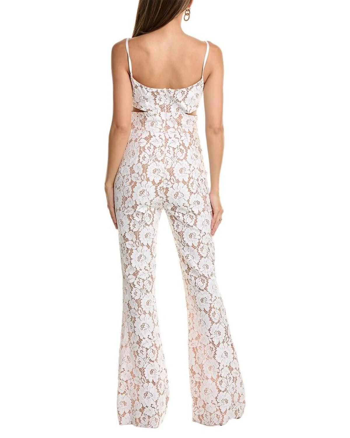 Michael Kors Collection Floral Lace Silk-Lined Jumpsuit