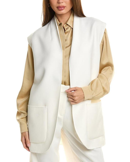 Michael Kors Collection Sleeveless Wrap Wool Jacket