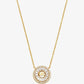 Precious Metal-Plated Sterling Silver Pavé Halo Necklace