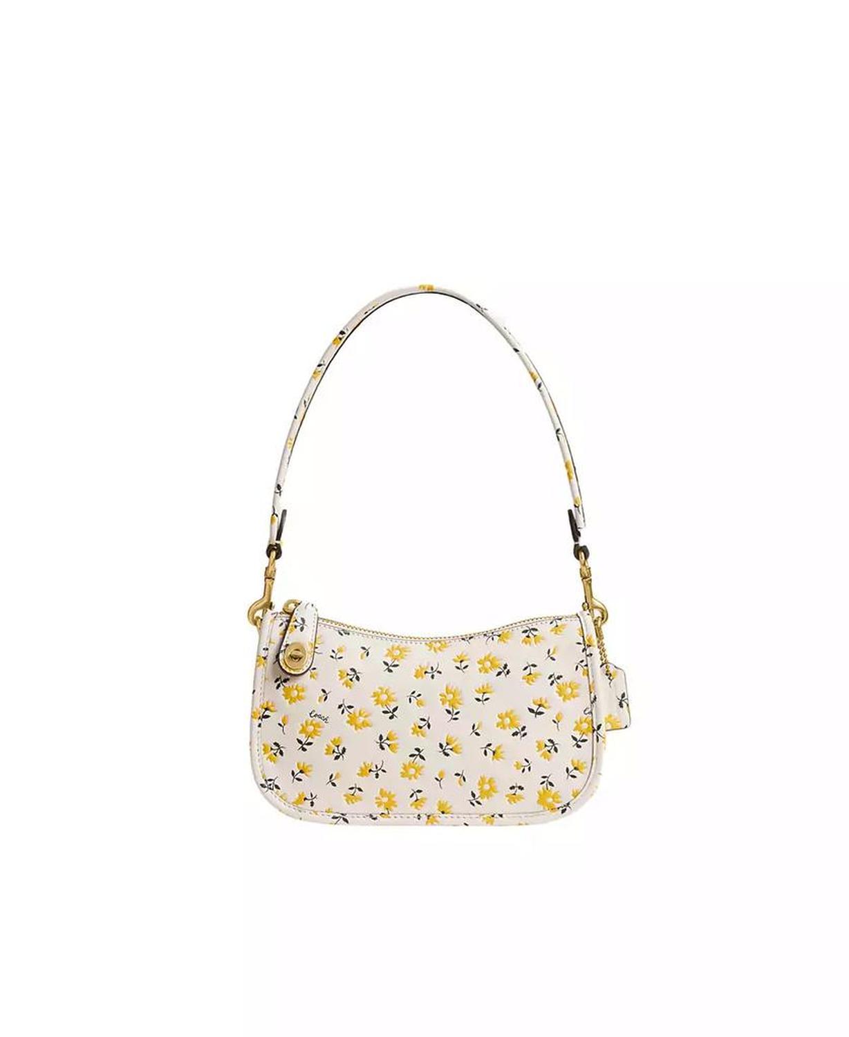 Swinger 20 Floral Print Leather Bag