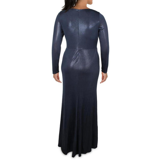 Womens Metallic Long Evening Dress