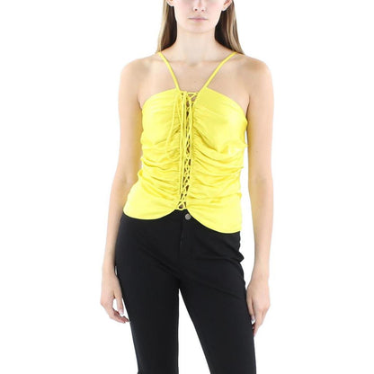 Womens Lace-Up Front Strappy Tank Top