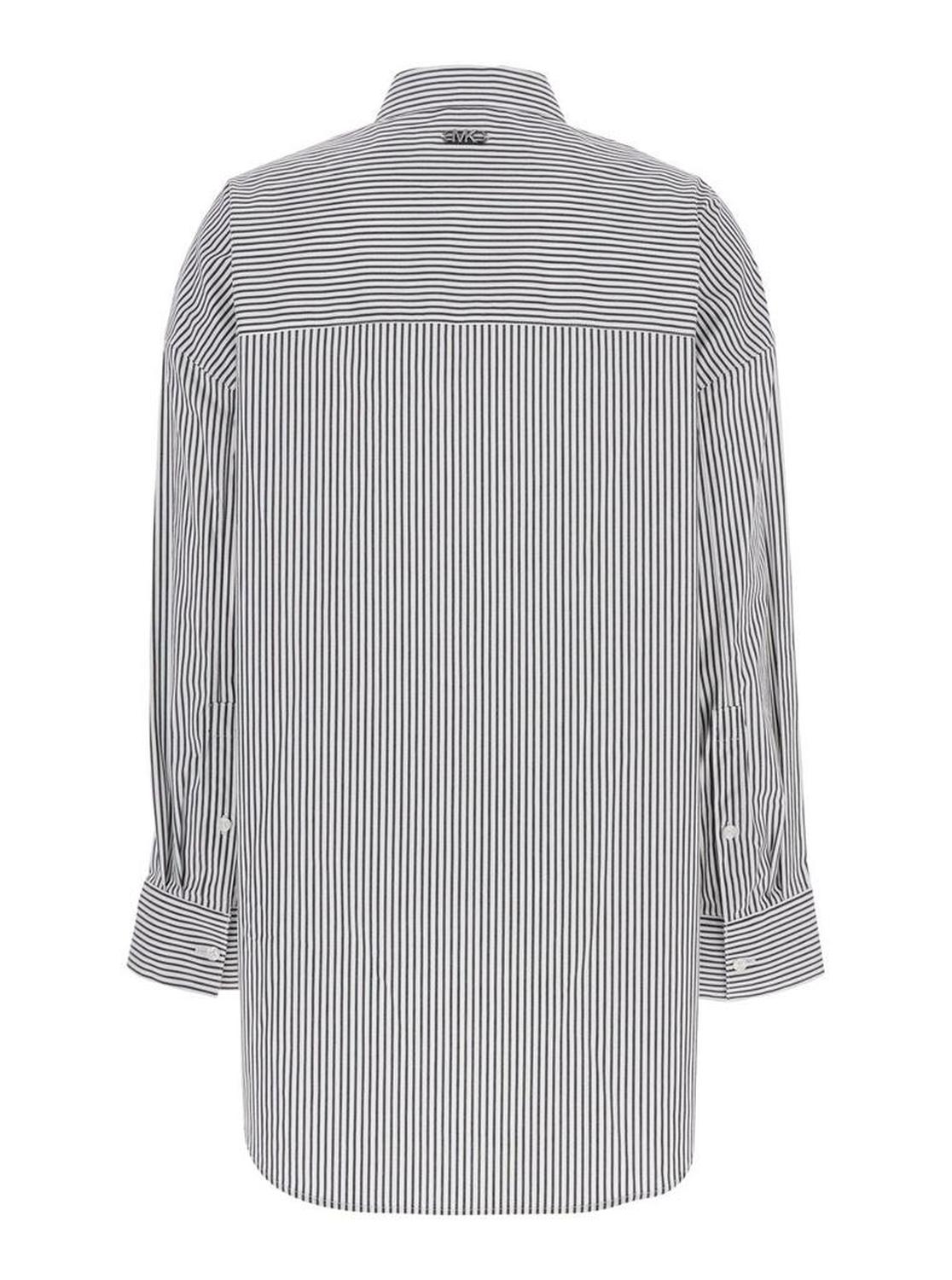 Michael Kors Oversized Striped Stretch Poplin Shirt