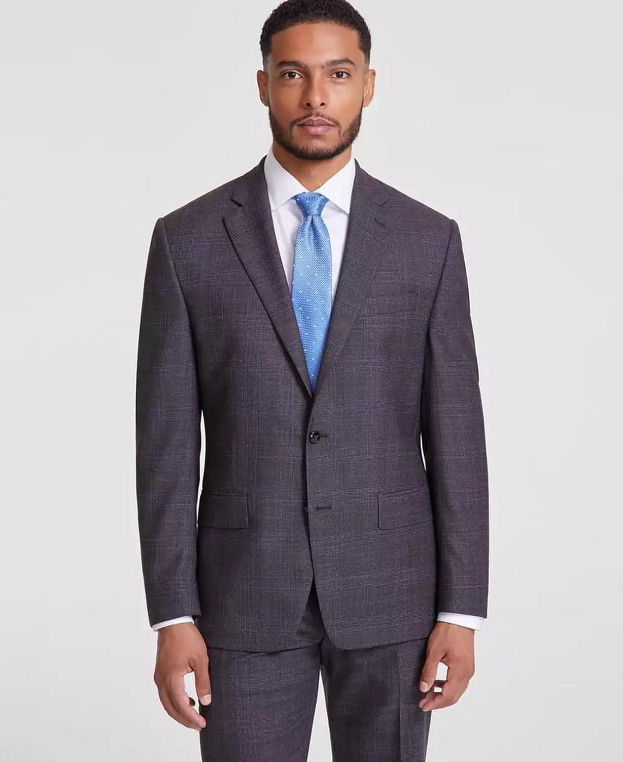 Men Classic-Fit Wool-Blend Suit Separate Jacket