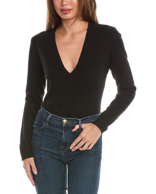 Michael Kors Collection V-Neck Cashmere-Blend Bodysuit