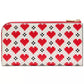 Devin Pixel Hearts Embossed Saffiano Leather Zip-Around Continental Wallet