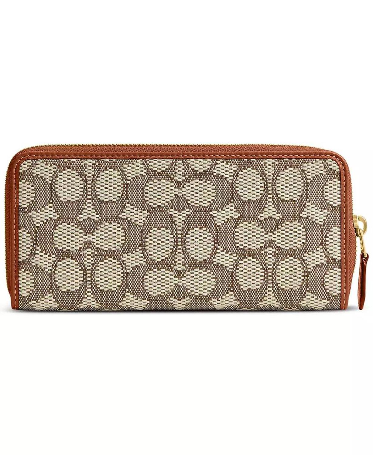 Essential Slim Accordion Signature Jacquard Zip Wallet