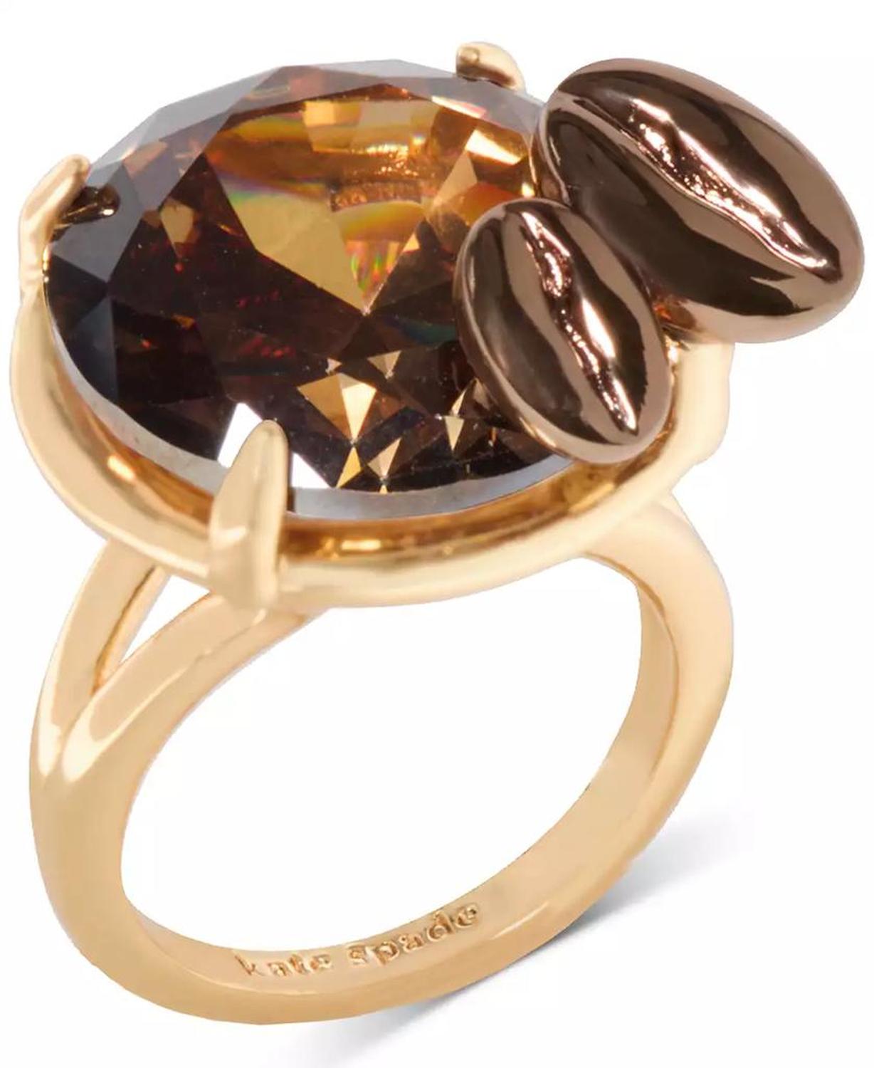 Gold-Tone Cubic Zirconia Martini Statement Ring