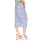 Michael Kors Women's Button-Front Denim Midi Skirt