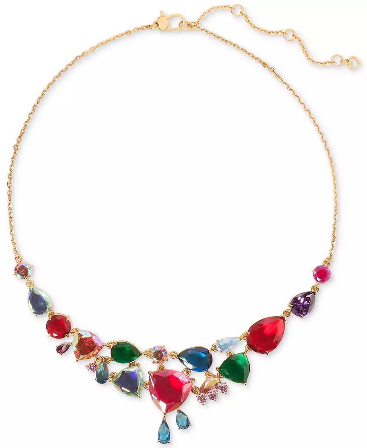 SHINE ME UP Gold-Tone Multicolor Cubic Zirconia Statement Necklace