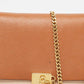 Chloe Peach/brown Pebbled Leather Medium Drew Shoulder Bag