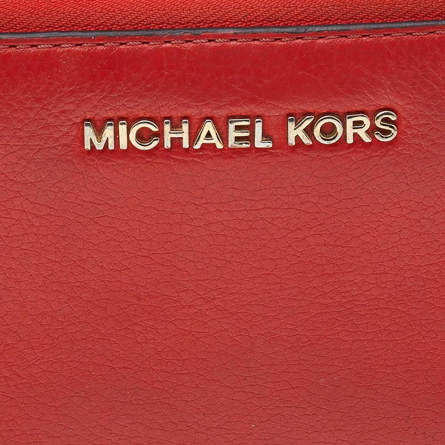 Michael Kors Orange Leather Bedford Zip Around Wallet..